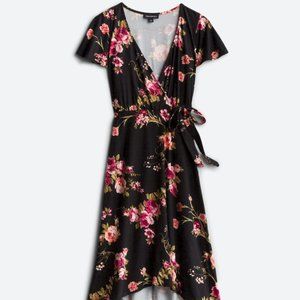 FORTUNE + IVY Faux Wrap Brushed Knit Maxi Dress